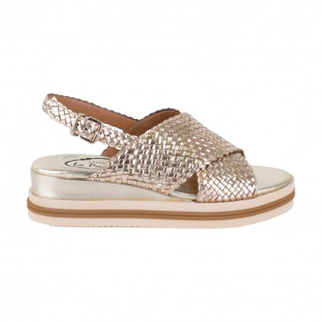 SANDALO IN PELLE INTRECCIATA LA PARIGINA F220/1 ORO