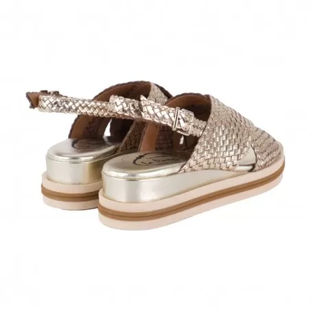 SANDALO IN PELLE INTRECCIATA LA PARIGINA F220/1 ORO