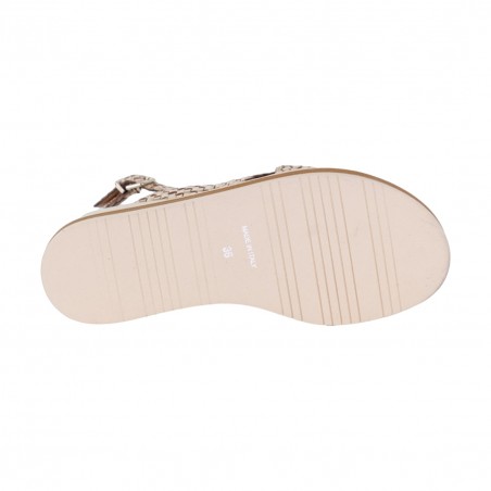 SANDALO IN PELLE INTRECCIATA LA PARIGINA F220/1 ORO