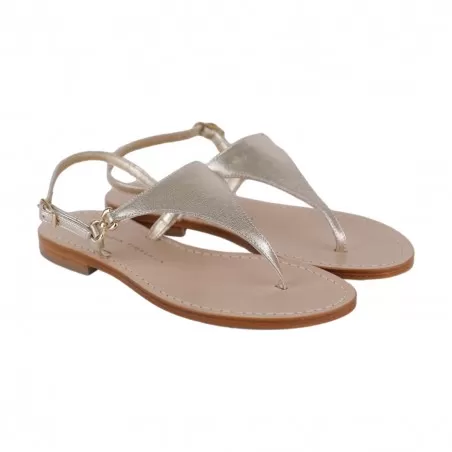 SANDALO INFRADITO PELLE PAOLA FIORENZA TRIANGOLO ORO