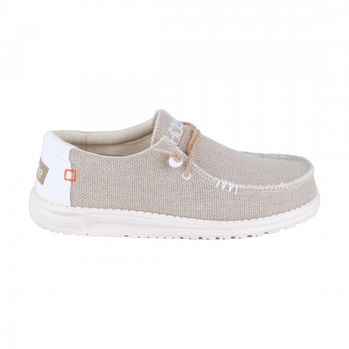 MOCASSINO LACCI IN TESSUTO HEY DUDE WALLYBRAIDED WHITE