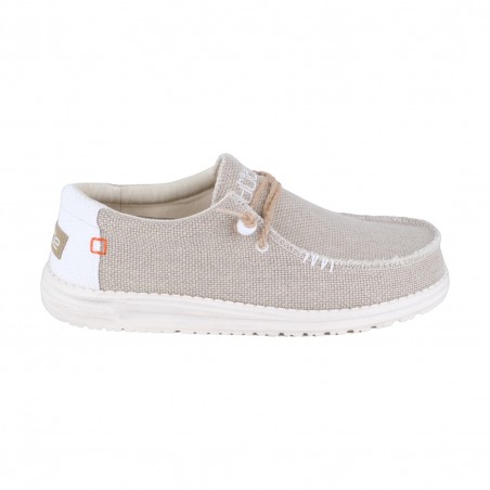 MOCASSINO LACCI IN TESSUTO HEY DUDE WALLYBRAIDED WHITE