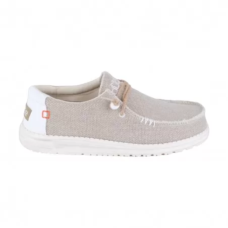 MOCASSINO LACCI IN TESSUTO HEY DUDE WALLYBRAIDED WHITE