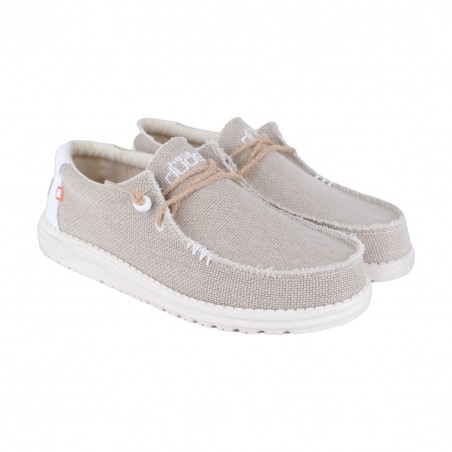 MOCASSINO LACCI IN TESSUTO HEY DUDE WALLYBRAIDED WHITE