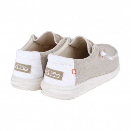 MOCASSINO LACCI IN TESSUTO HEY DUDE WALLYBRAIDED WHITE