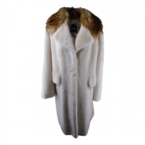 CAPPOTTO LUNGO COLLO LUPO BB COUTURE COURMAYEUR VANIGLIA
