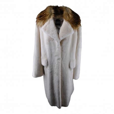 CAPPOTTO LUNGO COLLO LUPO BB COUTURE COURMAYEUR VANIGLIA