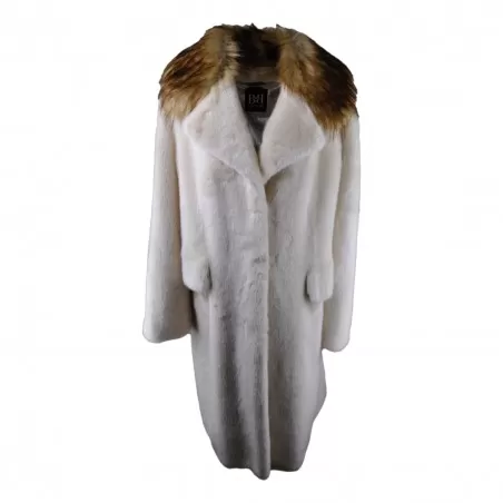 CAPPOTTO LUNGO COLLO LUPO BB COUTURE COURMAYEUR VANIGLIA