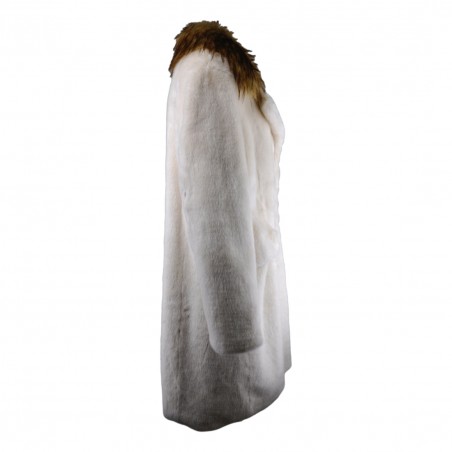 CAPPOTTO LUNGO COLLO LUPO BB COUTURE COURMAYEUR VANIGLIA