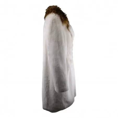 CAPPOTTO LUNGO COLLO LUPO BB COUTURE COURMAYEUR VANIGLIA