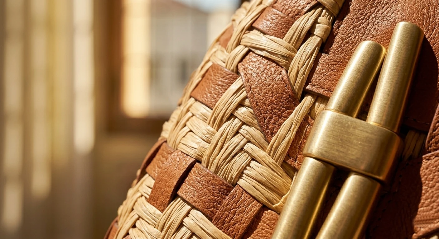 Macro dettaglio tattile Boho-Chic Luxury PE 2026 - Lavorazione organica in raffia e pizzo